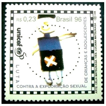 Selo postal do Brasil de 1996 UNICEF M