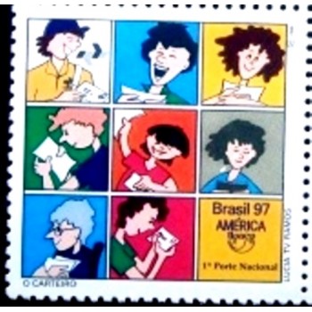 Selo postal do Brasil de 1997 - O Carteiro M