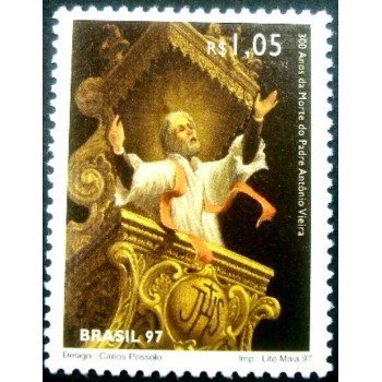 Selo postal do Brasil de 1997 Padre Antônio Vieira M