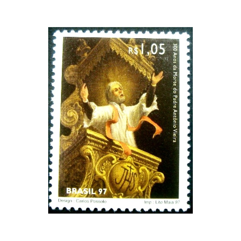 Selo postal do Brasil de 1997 Padre Antônio Vieira M