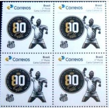 Quadra de selos postais do Brasil de 2020 - Pelé 80 Anos