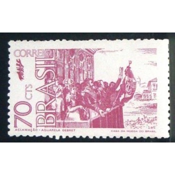 Selo postal do Brasil de 1972 Aclamação de Pedro I M