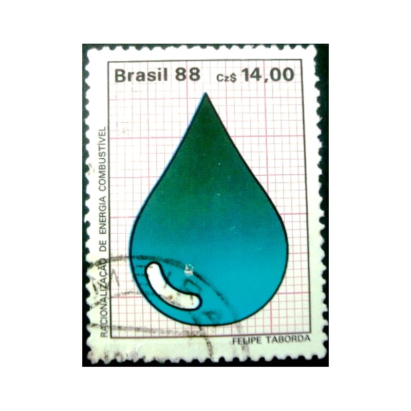 Imagem similar à do selo postal do Brasil de 1988 Petróleo U