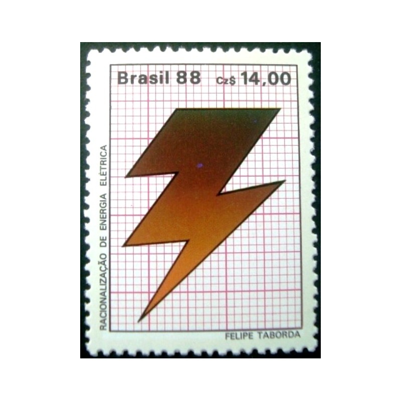 Selo postal do Brasil de 1988 Energia Elétrica M