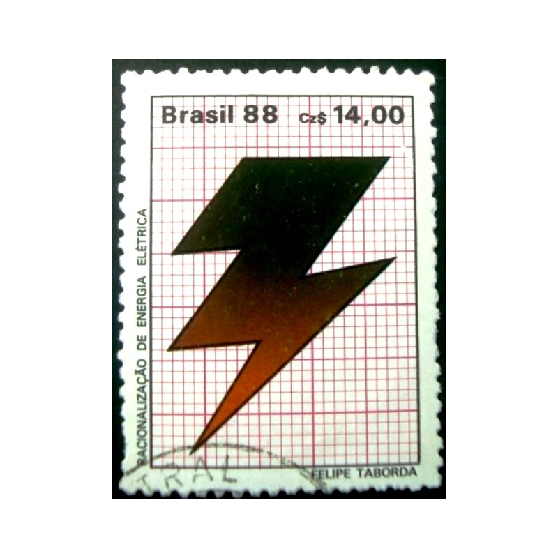 Imagem similar à do selo postal do Brasil de 1988 Energia Elétrica U