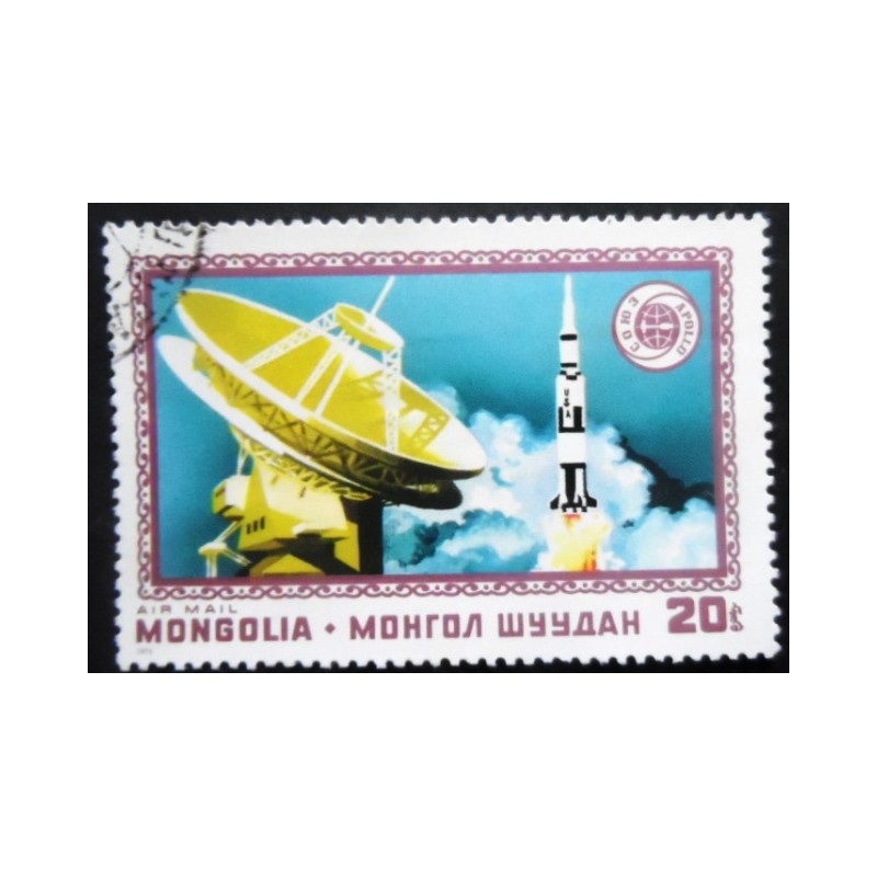 Selo postal da Mongólia de 1975 Apollo