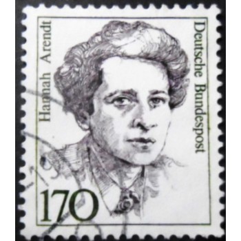 Imagem similar á do selo postal da Alemanha 1988 Hannah Arendt U