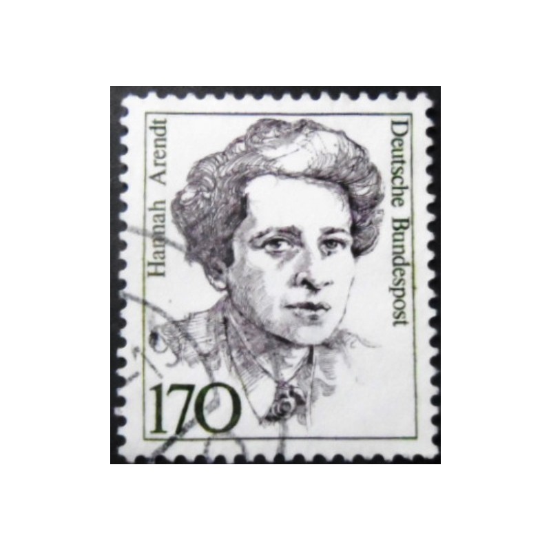 Imagem similar á do selo postal da Alemanha 1988 Hannah Arendt U