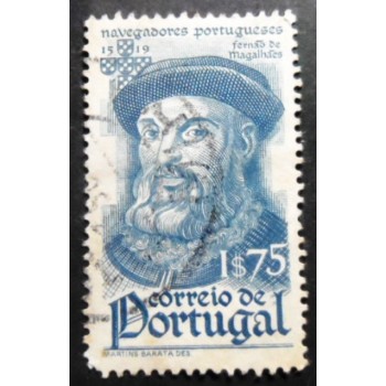 Selo postal de Portugal de 1945 Ferdinand Magellan