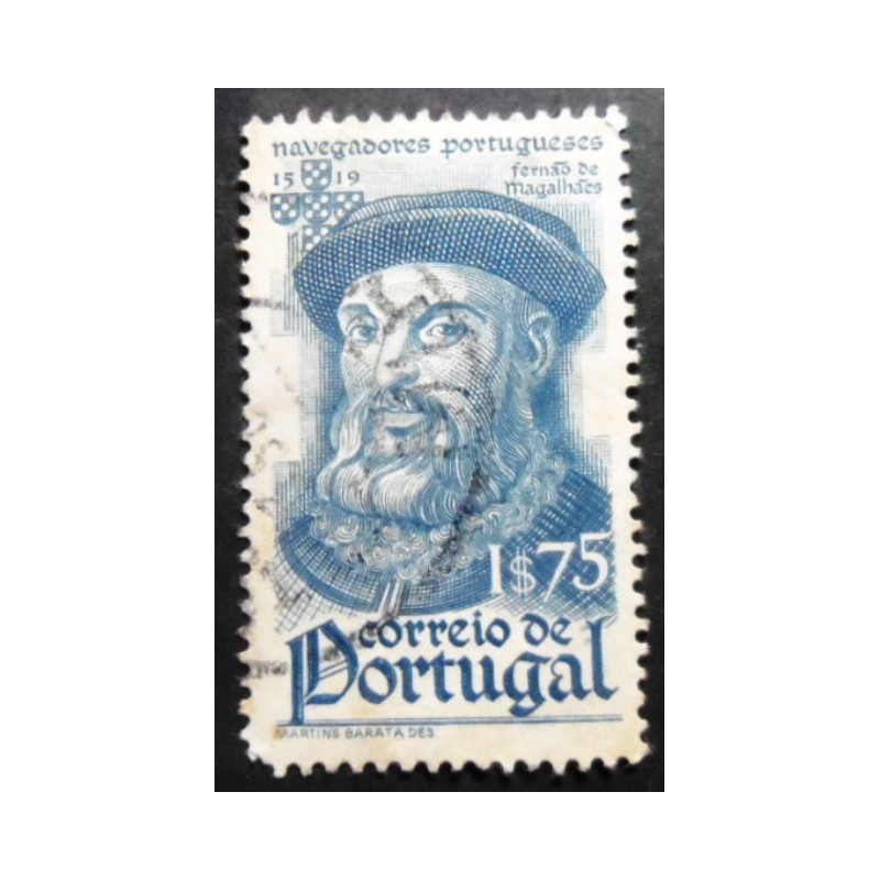 Selo postal de Portugal de 1945 Ferdinand Magellan