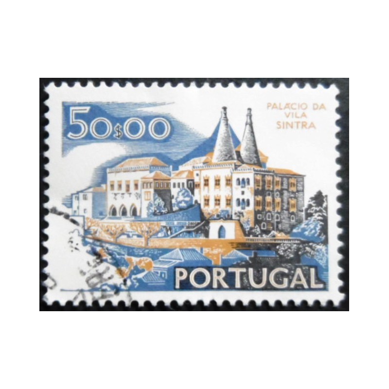 Selo postal de Portugal de 1977 Sintra King's Palace