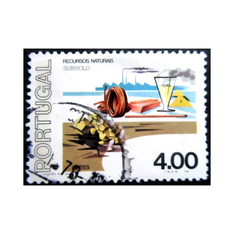 Selo postal de Portugal de 1977 Pyrites