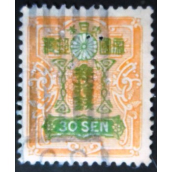 Selo postal do Japão de 1929 Tazawa 30 sen orange/green