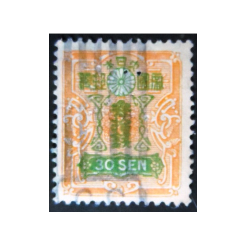 Selo postal do Japão de 1929 Tazawa 30 sen orange/green