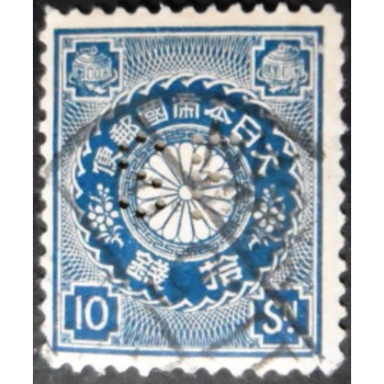 Selo postal do Japão de 1899 Chrysanthemum 10 U