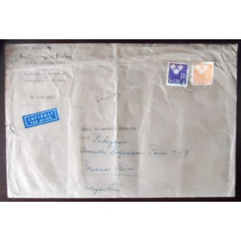 Imagem do Envelope circulado em 1956 Suécia - Argentina