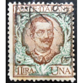 Selo postal da Itália de 1901 Vittorio Emanuele III 1 U