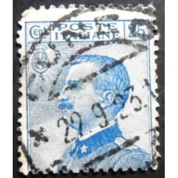 Imagem similar à do selo postal da Itália de 1908 King Vittorio Emanuele III 25