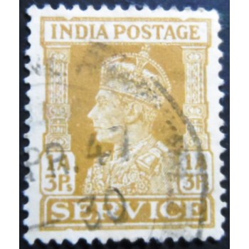 Selo postal da Índia de 1941 King George VI Imperial Crown 1'3