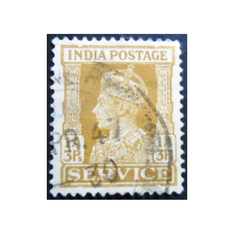 Selo postal da Índia de 1941 King George VI Imperial Crown 1'3