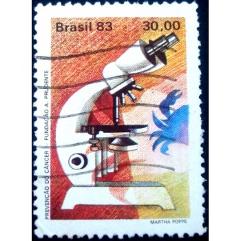 Selo postal do Brasil de 1983 Microscópio U