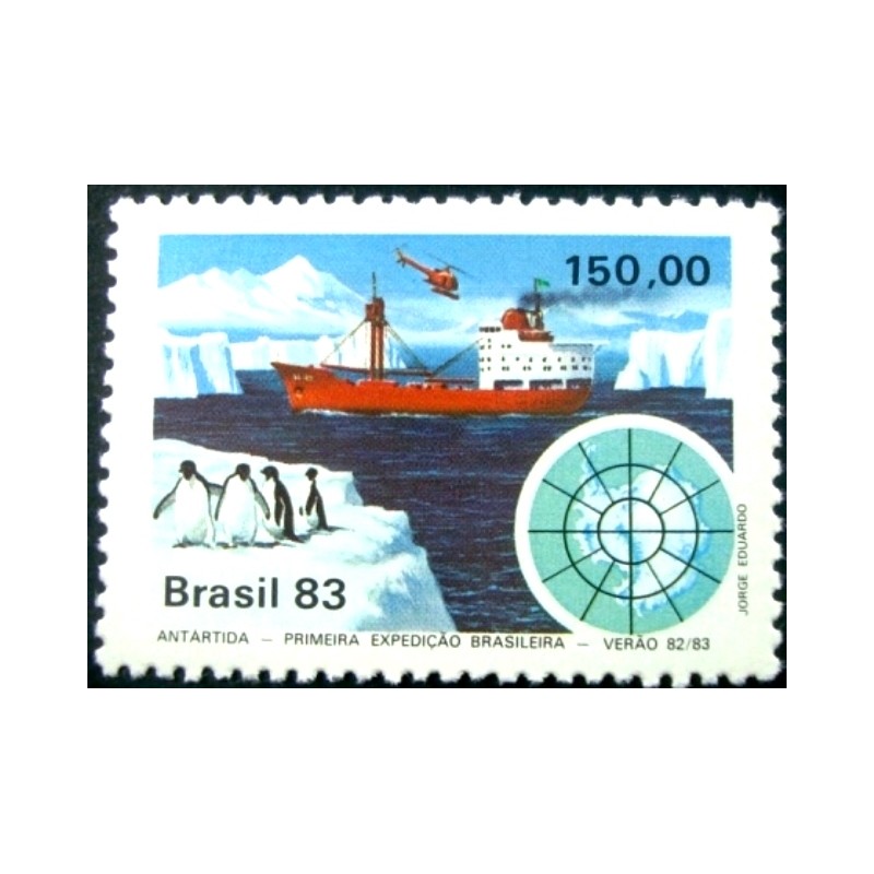 Selo postal do Brasil de 1983 Expedição Antártica M