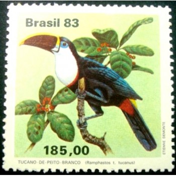 Selo postal do Brasil de 1983 Peito Branco M