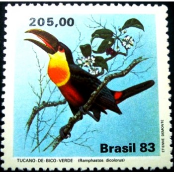 Selo postal do Brasil de 1983 Bico Verde M