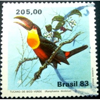 Selo postal do Brasil de 1983 Bico Verde U