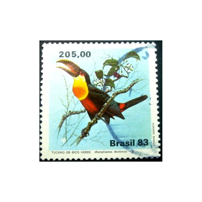 Selo postal do Brasil de 1983 Bico Verde U