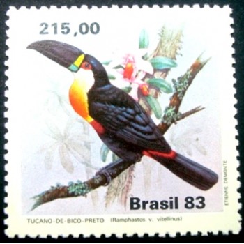 Selo postal do Brasil de 1983 Bico Preto M