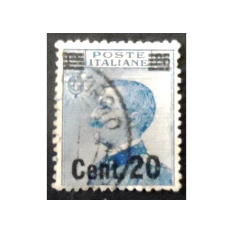 Selo postal da Itália de 1923 King Vittorio Emanuele III overprinted 20