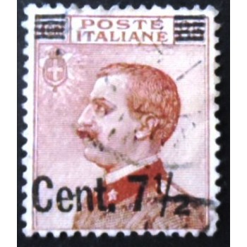 Selo postal da Itália de 1924 King Vittorio Emanuele III overprinted 7½