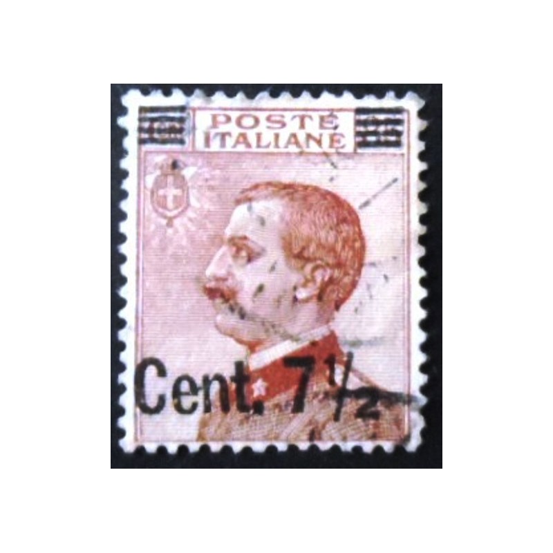 Selo postal da Itália de 1924 King Vittorio Emanuele III overprinted 7½