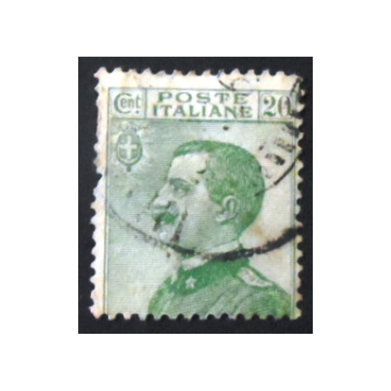 Imagem similar à do selo postal da Itália de 1925 King Vittorio Emanuele III 20