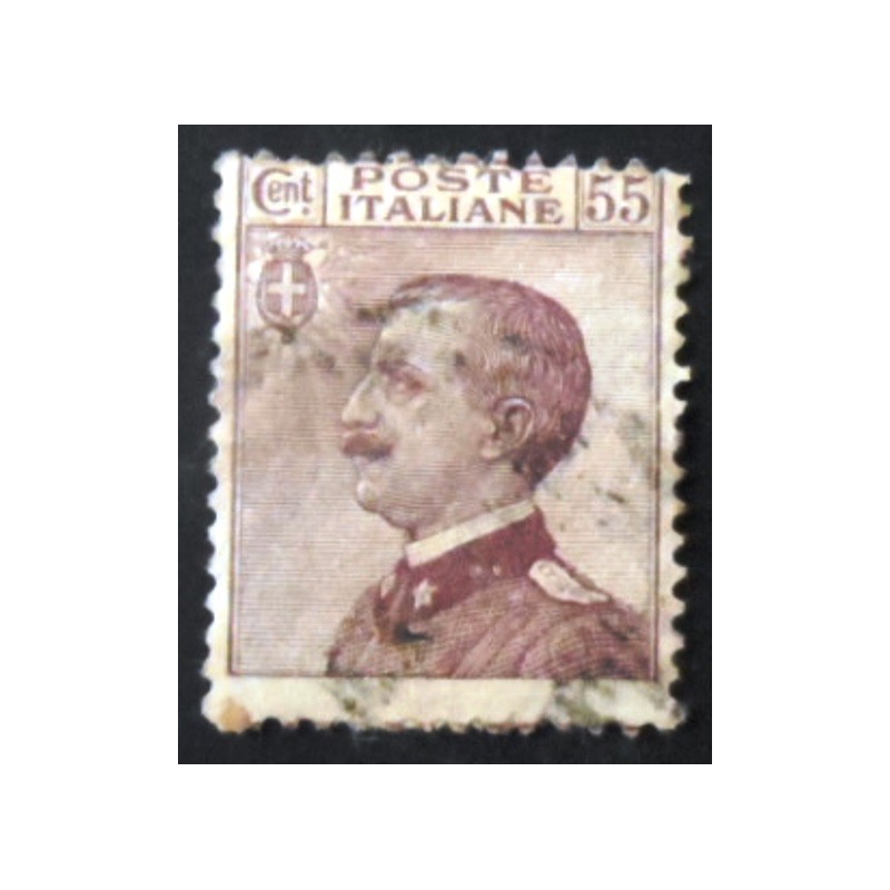 Selo postal da Itália de 1920 King Vittorio Emanuele III 55