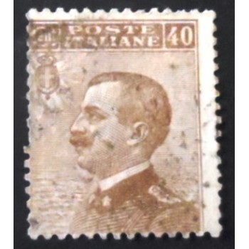 Imagem similar à do selo postal da Itália de 1908 King Vittorio Emanuele III 40