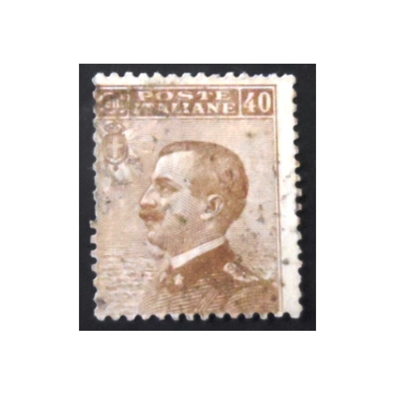 Imagem similar à do selo postal da Itália de 1908 King Vittorio Emanuele III 40