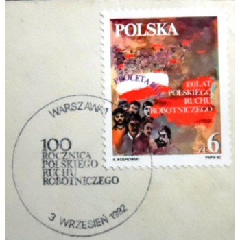 FDC da Polônia de 1982 Polish Workers' Movement - selo