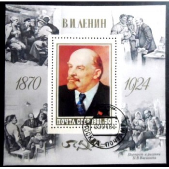 Bloco postal da União Soviética de 1981 Lenin