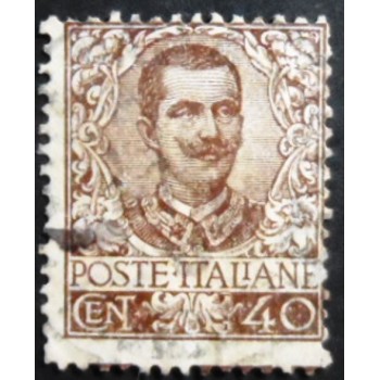 Selo postal da Itália de 1901 Vittorio Emanuele III 40