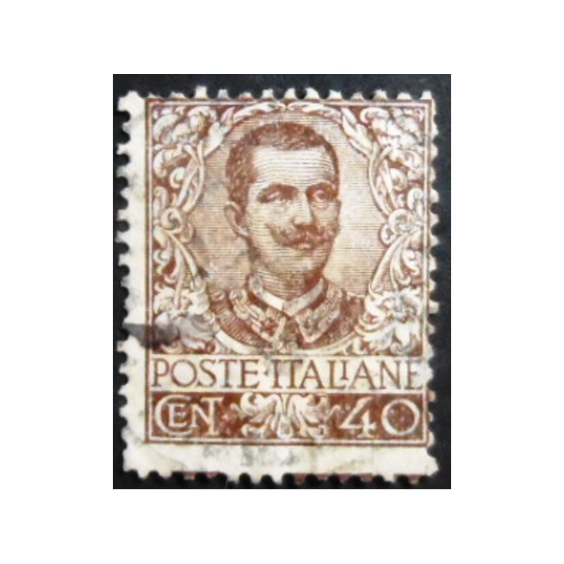 Selo postal da Itália de 1901 Vittorio Emanuele III 40