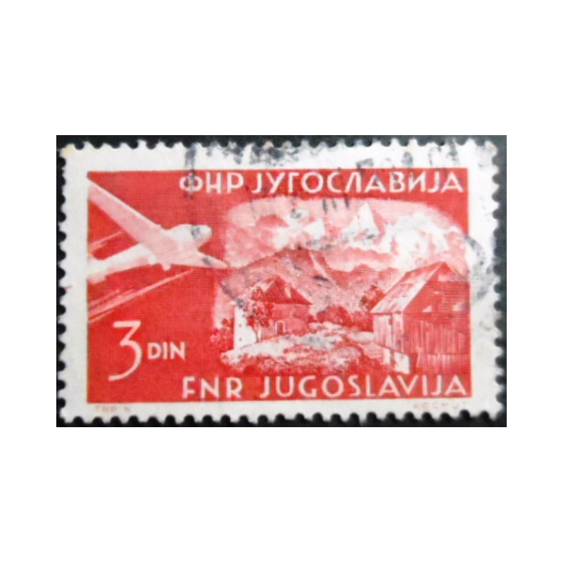 Selo postal da Iugoslávia de 1951 Gozd-Martuljak