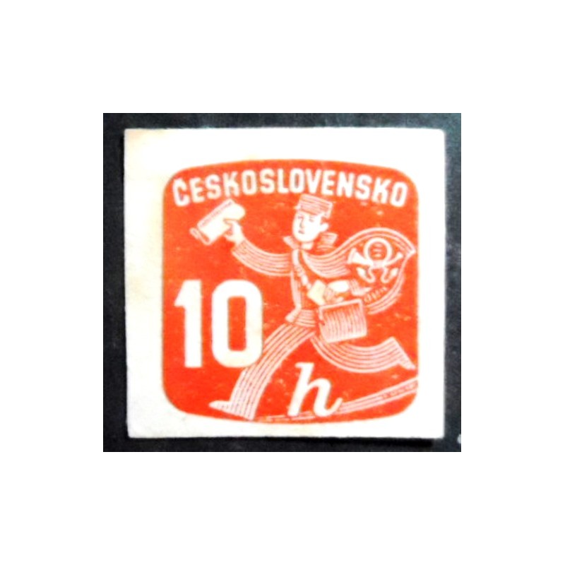 Selo postal da Tchecoslováquia de 1945 Postman M