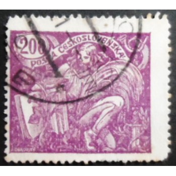Imagem similar à do selo postal da Tchecoslováquia de 1920 Agriculture and Science 200