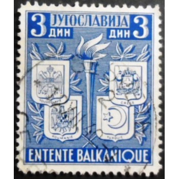 Selo postal da Iugoslávia de 1940 Balkan Entente 3