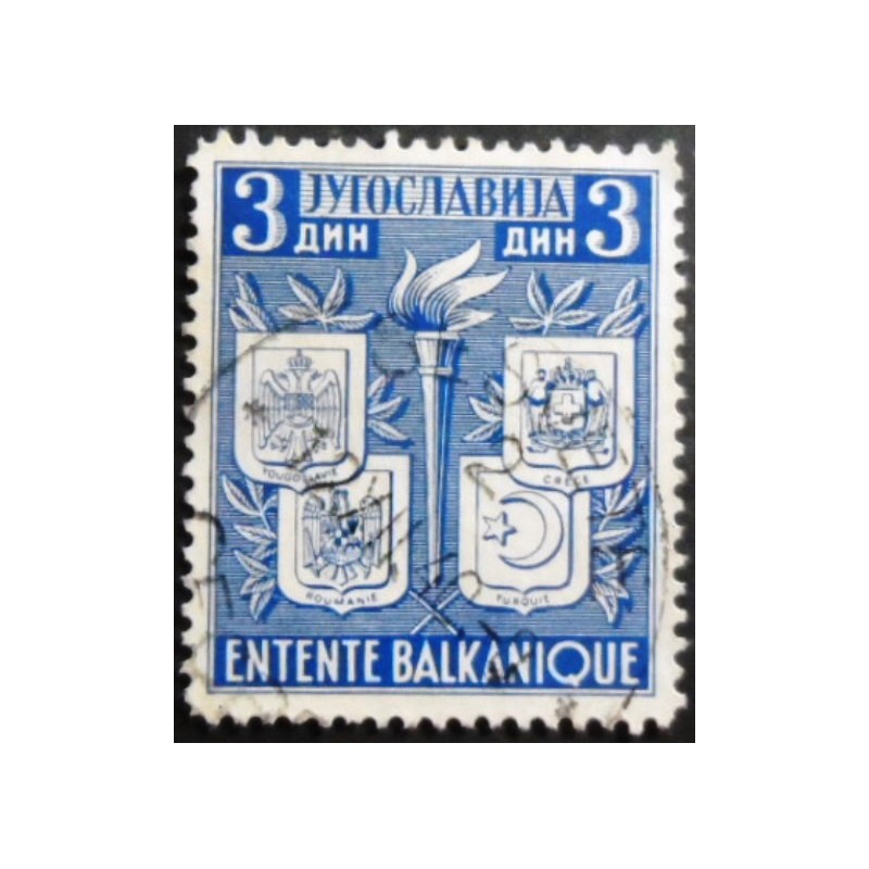 Selo postal da Iugoslávia de 1940 Balkan Entente 3