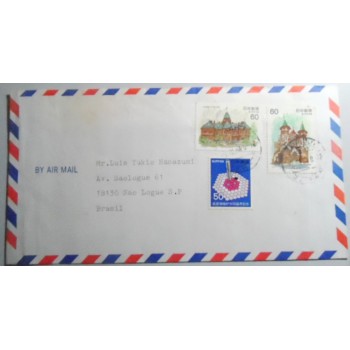 Envelope circulado em 1984 entre Japão x Brasil