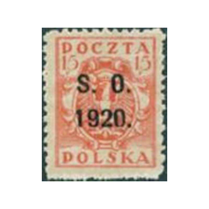 Selo postal da Silésia de 1920 S.O. 1920 overprint 15