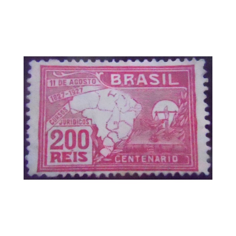 Imagem do Selo postal de 1927 Cursos Jurídicos 200 A